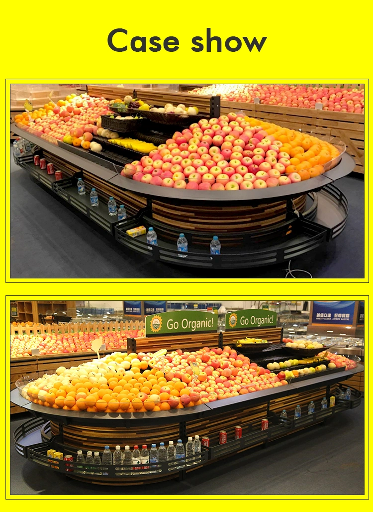 Supermarket Metal Fruit and Vegetable Display Stand