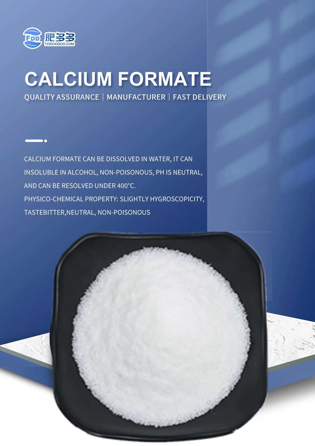 Construction Chemical 98% Ca (HCO2) 2 Calcium Formate