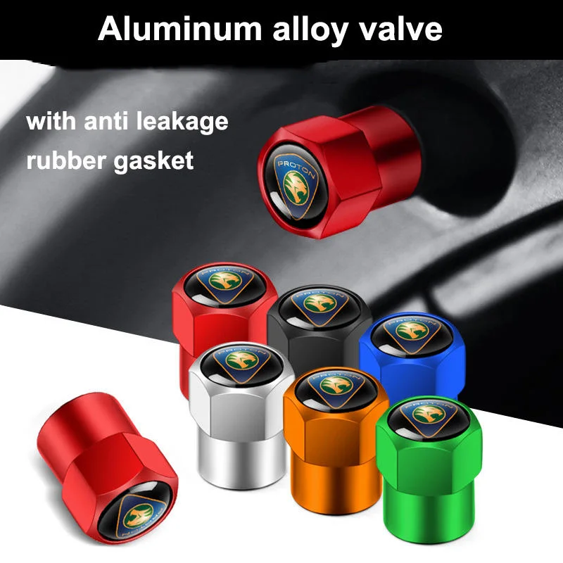 Universal Colorful 4PCS Aluminum Alloy Metal Car Tyre Tire Valve Caps