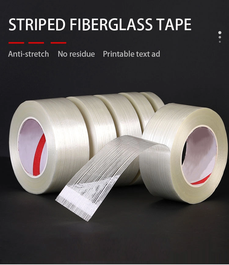 Custom Printed Transparent Fiberglass Mono Strapping Self Adhesive Filament Tape