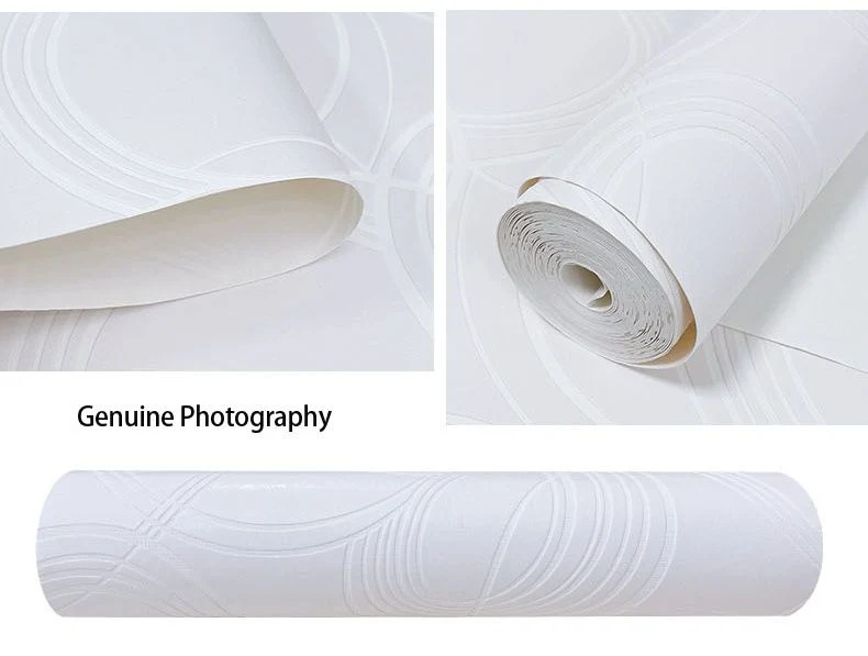 Fabric Grain Non-Woven Luxury White Textured Plain Vinyl Paintable Wallpaper