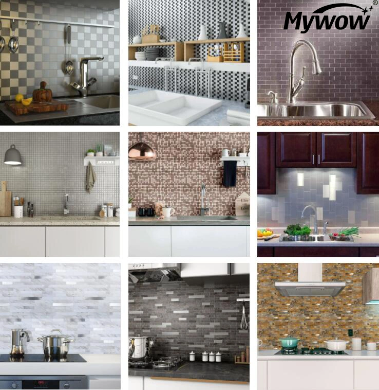 Mosaic Peel and Stick Backsplash Waterproof Self-Adhesive Sticker for Interior Decor