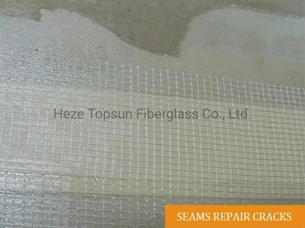 Alkaline Resistant Self Adhesive Gypsum Plaster Board Glass Fiber Drywall Joint Mesh Tape for Repair Cracks in Wall 60GSM