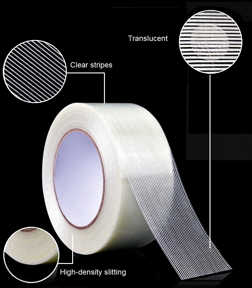 Transparent Self Adhesive Reinforced Strapping Fiberglass Filament Tape for Heavy Packing