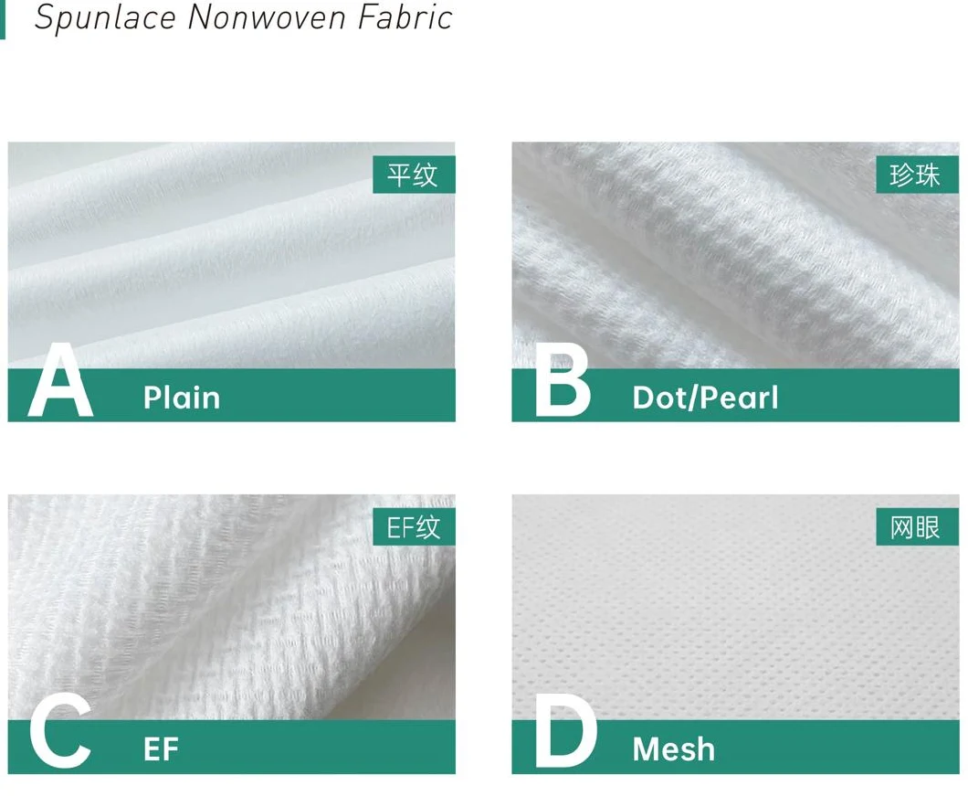 35GSM-75GSM Spunlace Nonwoven Fabric Rolls for Wet Wipes Raw Materials