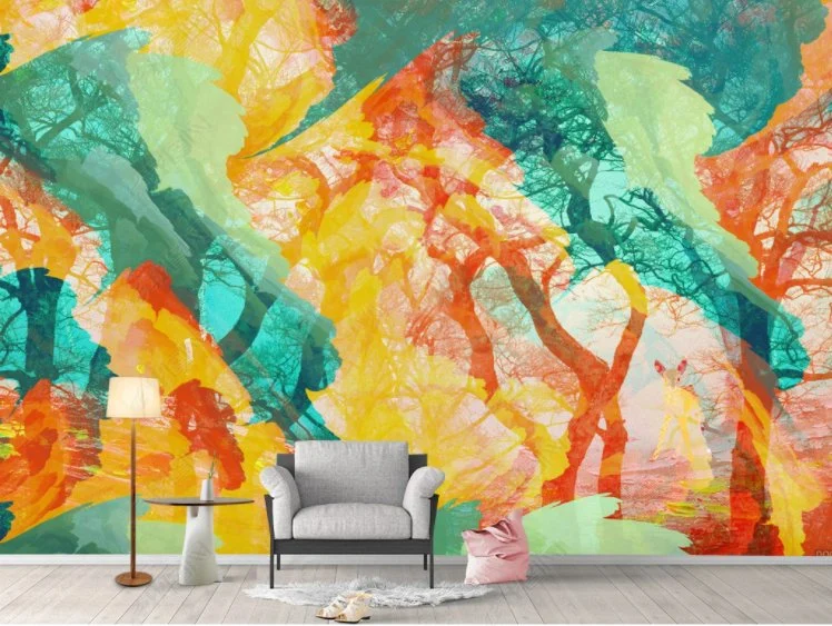 Printable Peel and Stick Removable Self Adhesive Non Woven/ Polyester Wall Sticker Eco Solvent Printing Wallpaper