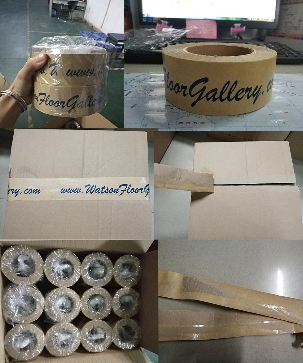 Logo Fiberglass Reinforced Water Activated Gummed Kraft Paper Tape for Packing, Shipping, Sealing