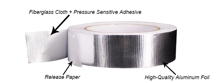 Hot Selling Trap Hot Melt Customized Reinforced Glass Fiber Acrylic Aluminum Foil Adhesive Duct Tape 3&quot;