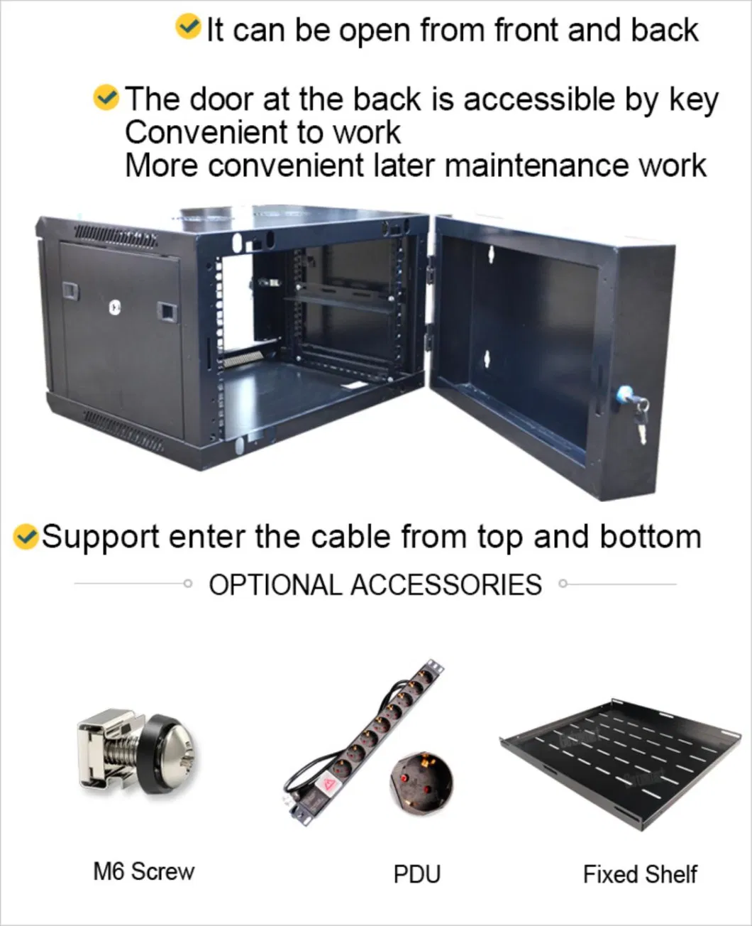 Gcabling 9u 19inch Network Cabinets 19&quot; DIY 450mm Depth Wall Mounted Rack Data Cabinet