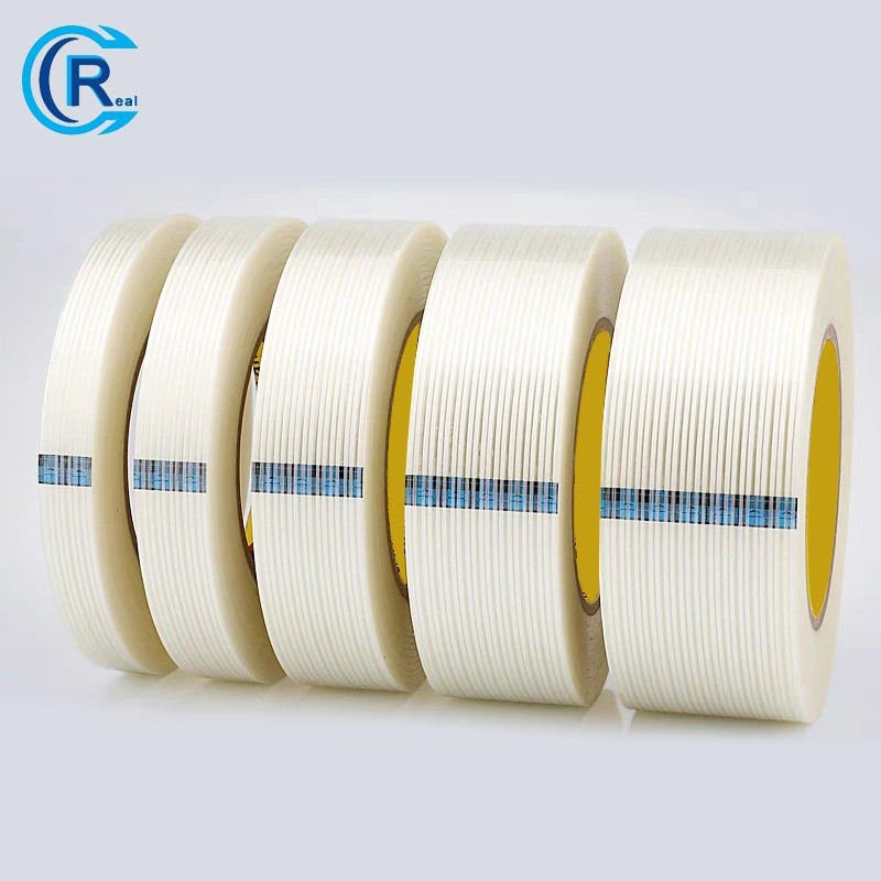 Super Adhesive 4 Pack 2in (5cm) 164FT (55-Yards / 50-Meters) 5.9mil Fiberglass Tape, Transparent Filament Reinforced Strapping Tape for Heavy Duty Packing