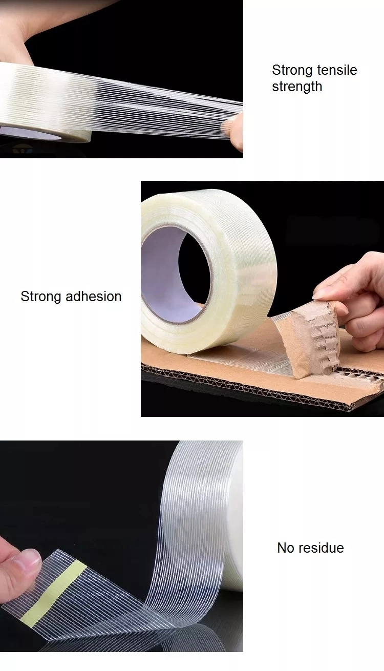 Filament Strapping Tape, Heavy Duty Transparent Reinforced Fiber Glass Tape