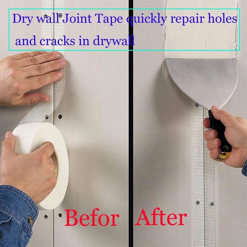 Anti-Crack Alkali-Resistant Fiber Reinforced Concrete Self Adhesive Fiberglass Mesh Drywall Joint Tape