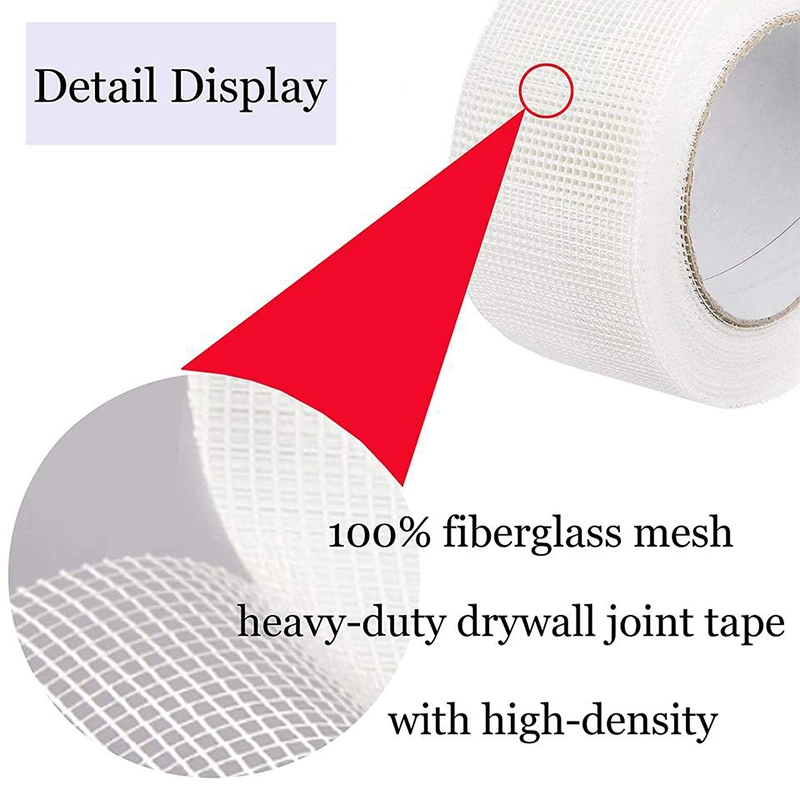 Anti-Crack Alkali-Resistant Fiber Reinforced Concrete Self Adhesive Fiberglass Mesh Drywall Joint Tape