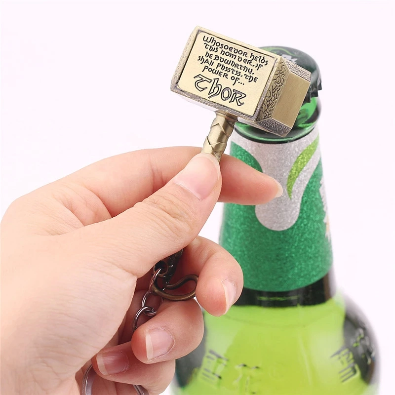 Customized Keychain Famous Movie Souvenir Gift Superhero Beer Corkscrew 3D High Quality Metal Crafts Key Ring Bottle Opener for Sale