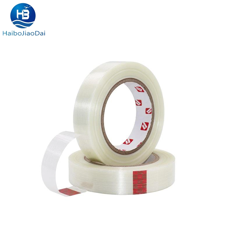 Waterproof High Strength Straight Line Clear Fiber Filament Tape Used for Decorative Packaging of Metal and Wood