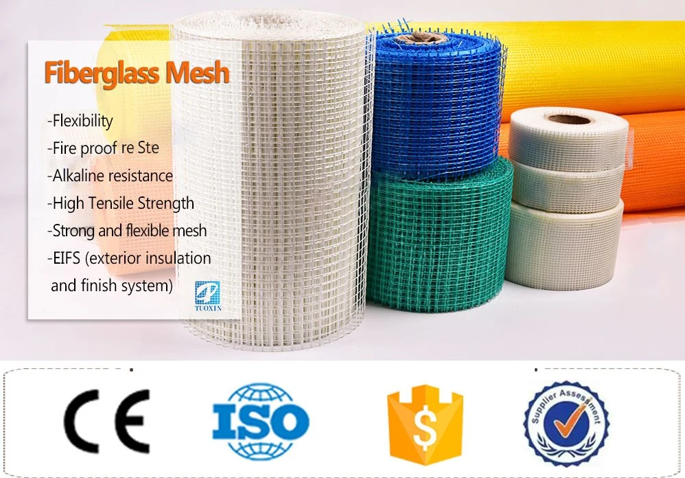 Construction Stone Reinforcement Alkali Resistant Fiberglass Net Mesh 4*4 160gr