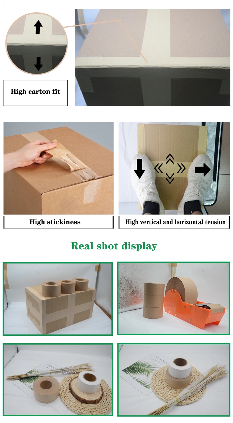 Fiber Reinforced Custom Printed Gummed Kraft Paper Packing Tape