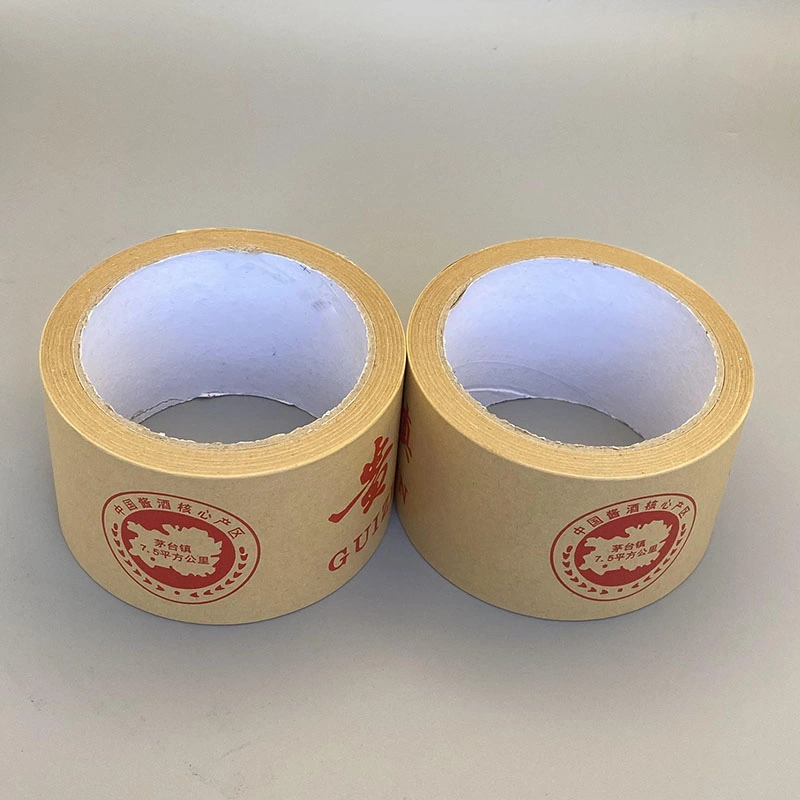 Custom Printing Water Activated Fiber Reinforced Kraft Paper Tape for Packaging