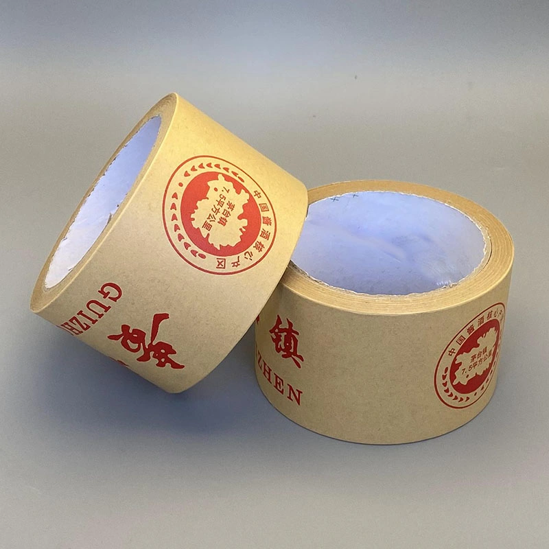 Custom Printing Water Activated Fiber Reinforced Kraft Paper Tape for Packaging