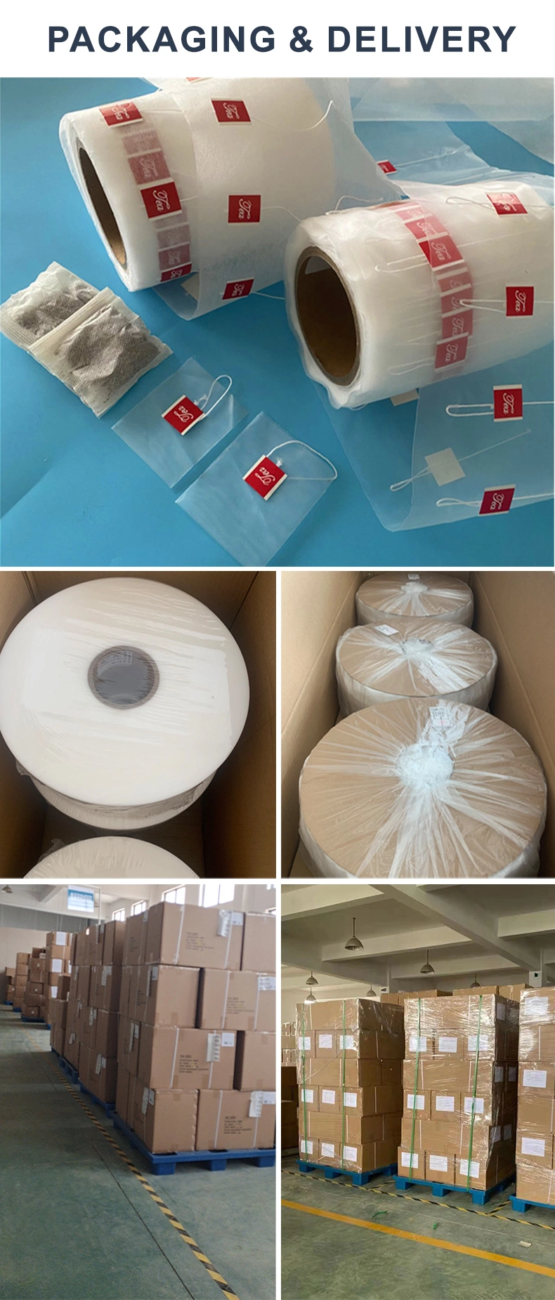 Hot Corn Fiber PLA Pyramid Tea Bag Packaging Machine Use Mesh Roll