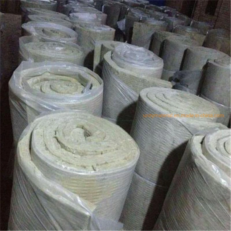 Thermal Insulation Basalt Fiber Construction Fire Rock Wool Roll with Wire Mesh