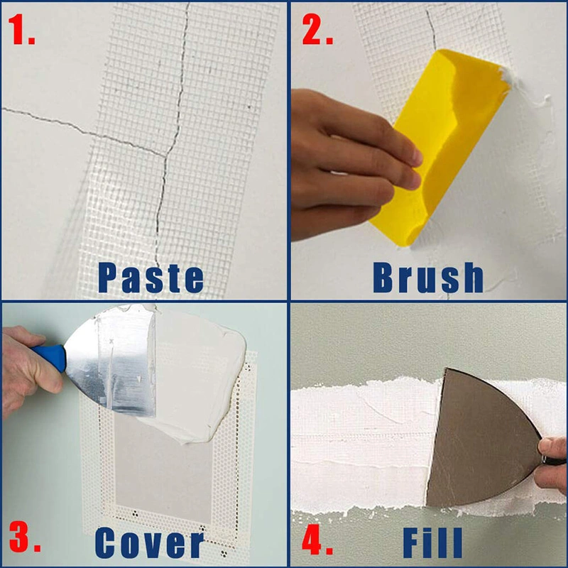 Fiber Reinforced Concrete Wall Plastering Drywall Joint Self Adhesive Fiberglass Mesh Crack Tape