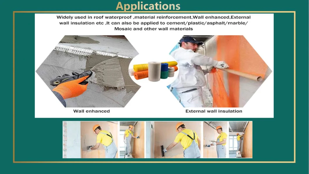 Wall Reinforcement, Internal and External Wall Insulation, Roof Waterproofing Fiberglass Mesh