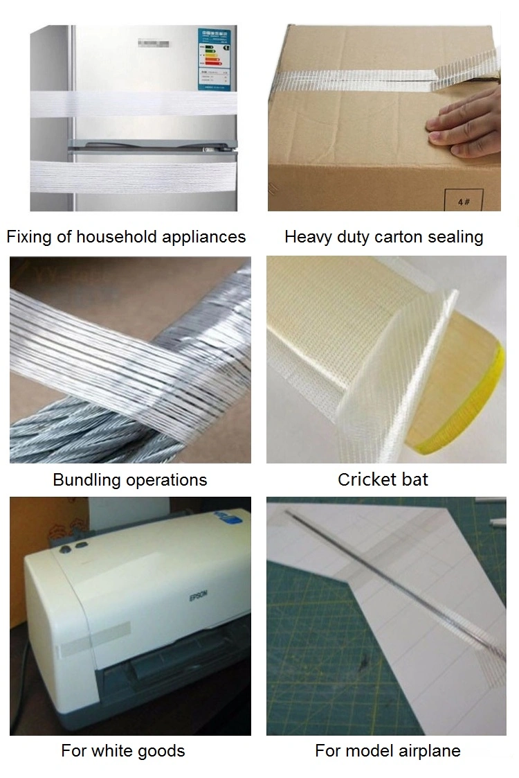 Super Strong Adhesive Fiberglass Reinforced Filament Strapping Tape for Refrigerator Packaging