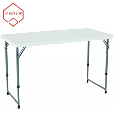 48 Inch 4 FT Portable Rectangular White Folding Plastic Table for Camping Picnic