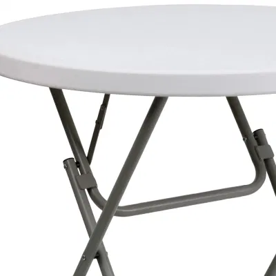 Outdoor Lightweight Modern Round Granite White Portable Plastic Folding Table