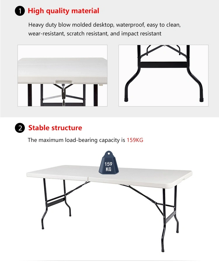 Outdoor 6 FT Folding Table with Chairs