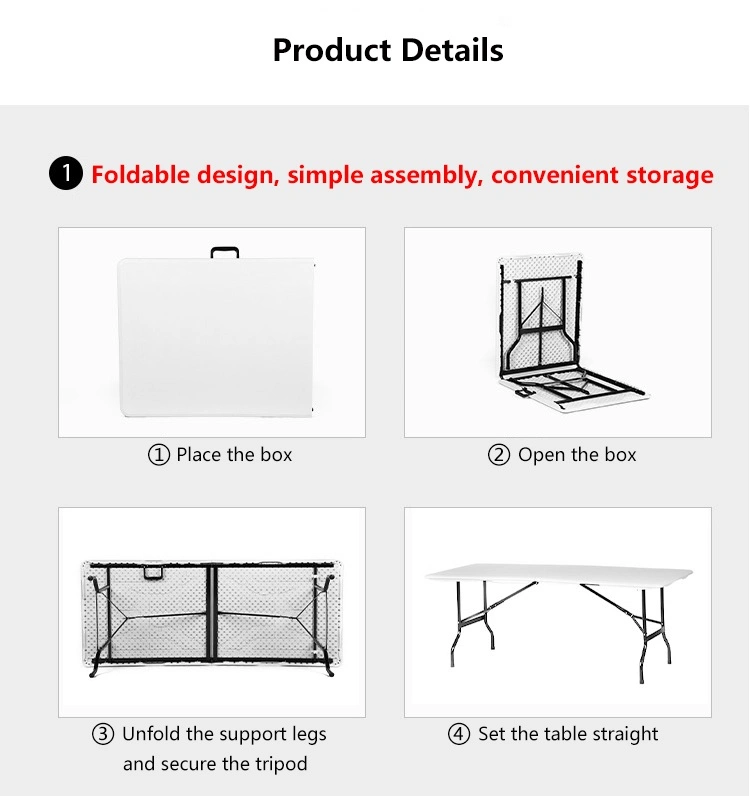 Outdoor 6 FT Plastic Folding Table for Event