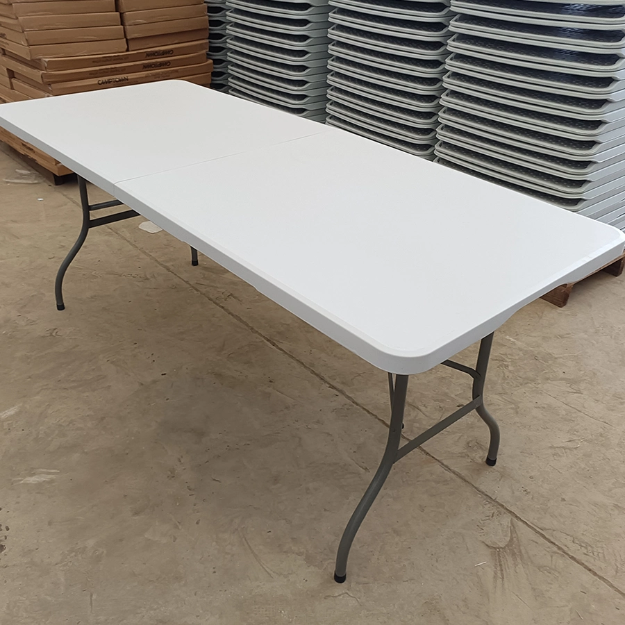 Cheap Outdoor 6 FT Rectangle Foldable White Plastic Folding Table