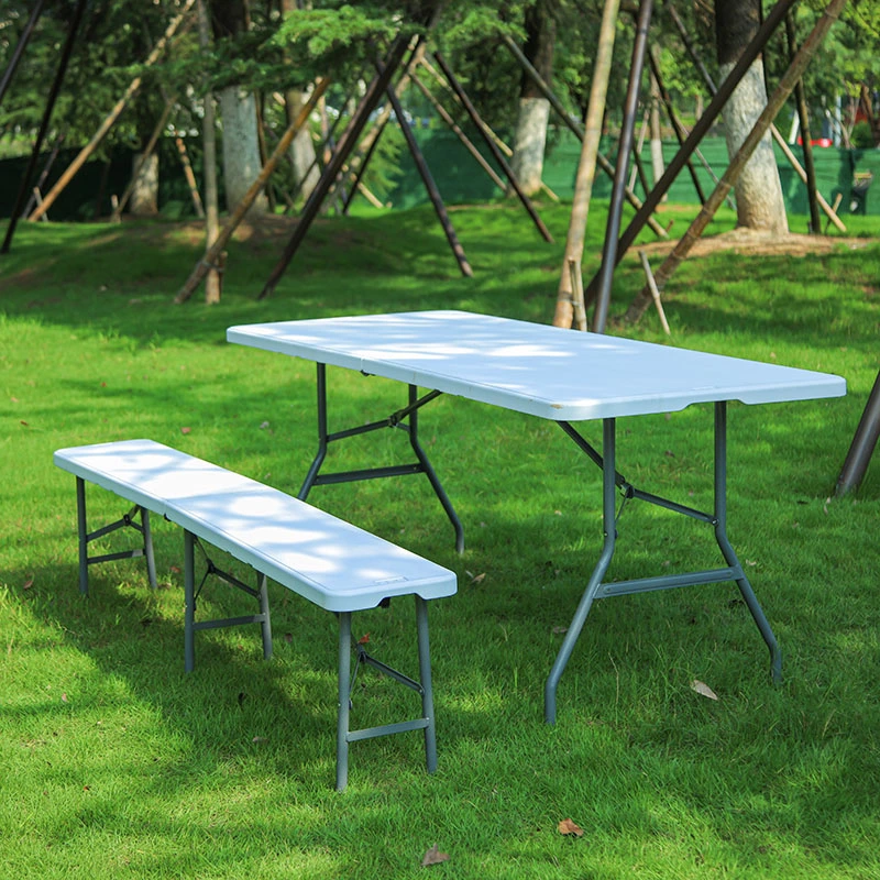 Cheap Outdoor 6 FT Rectangle Foldable White Plastic Folding Table