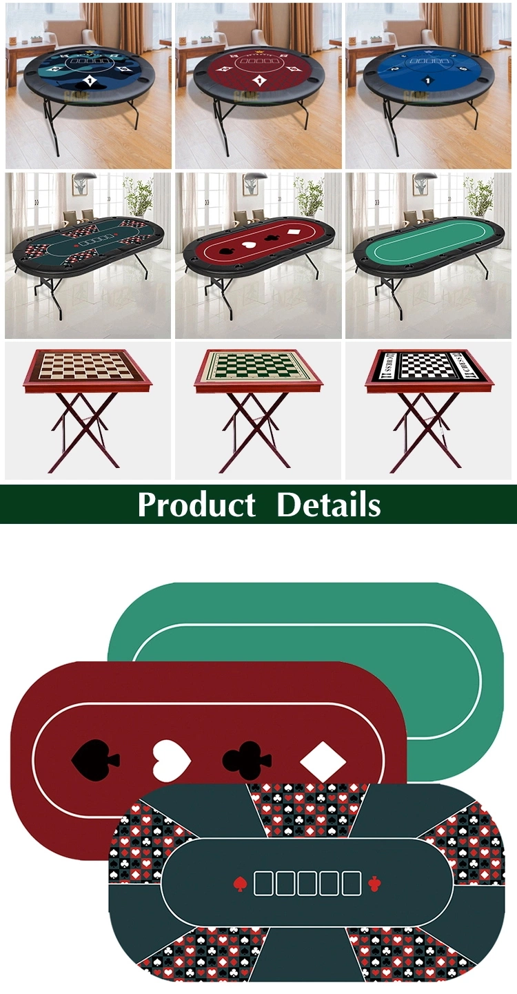 Folding Custom Poker Table Top Poker Table with Racetrack Foldable Poker Game Mat Check Sell