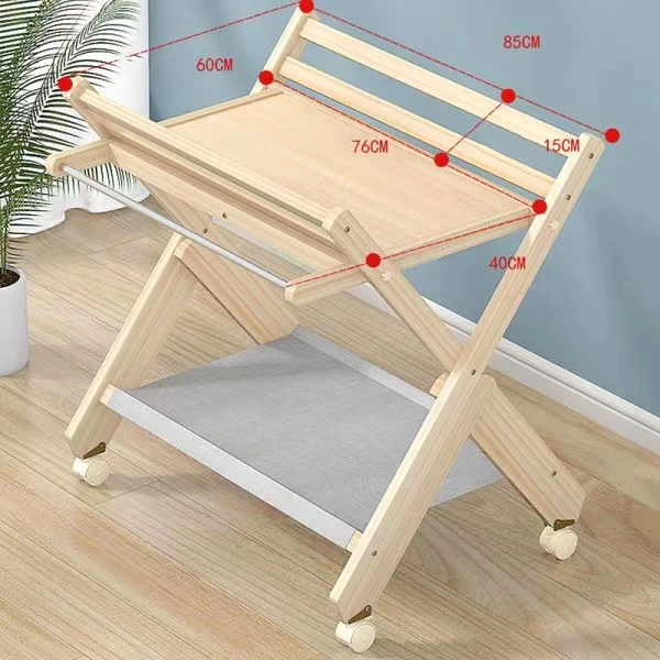 Wholesale Natural Mobile Baby Diaper Changing Station Folding Baby Changing Table with Removable Mat