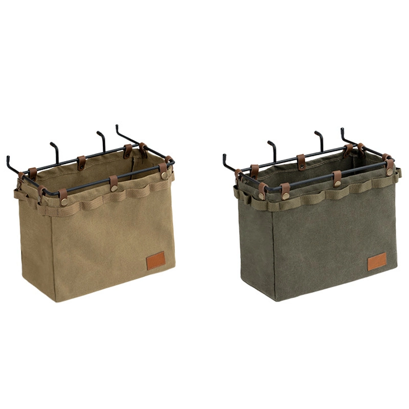 Storage Bag Outdoor Camping Table Side Hanging Bag for Mountain Customers Foldable Canvas Picnic Convenient Storage Bag