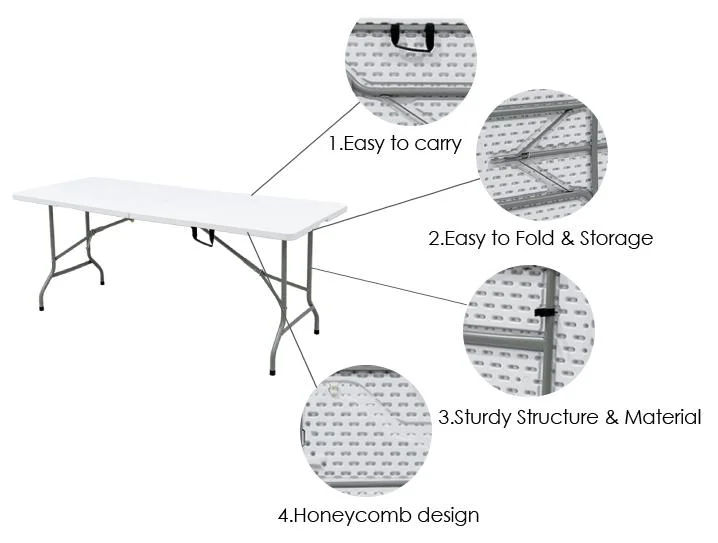 Popular High Quality Chair and Table Modern Picnic Folding Outdoor Plastic Table Dining Table 5 FT 6 FT 7FT