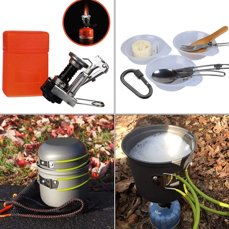 New Arrived High Quality Camping Cookware Mess Kit for Backpacking Gear for Outdoor Camping