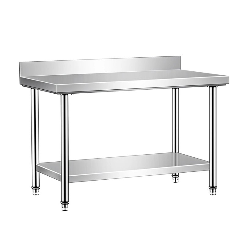 Hot Selling Commercial Kitchen Stainless Steel Folding Workbench Fast Food Equipment Two Tier Stainless Work Table