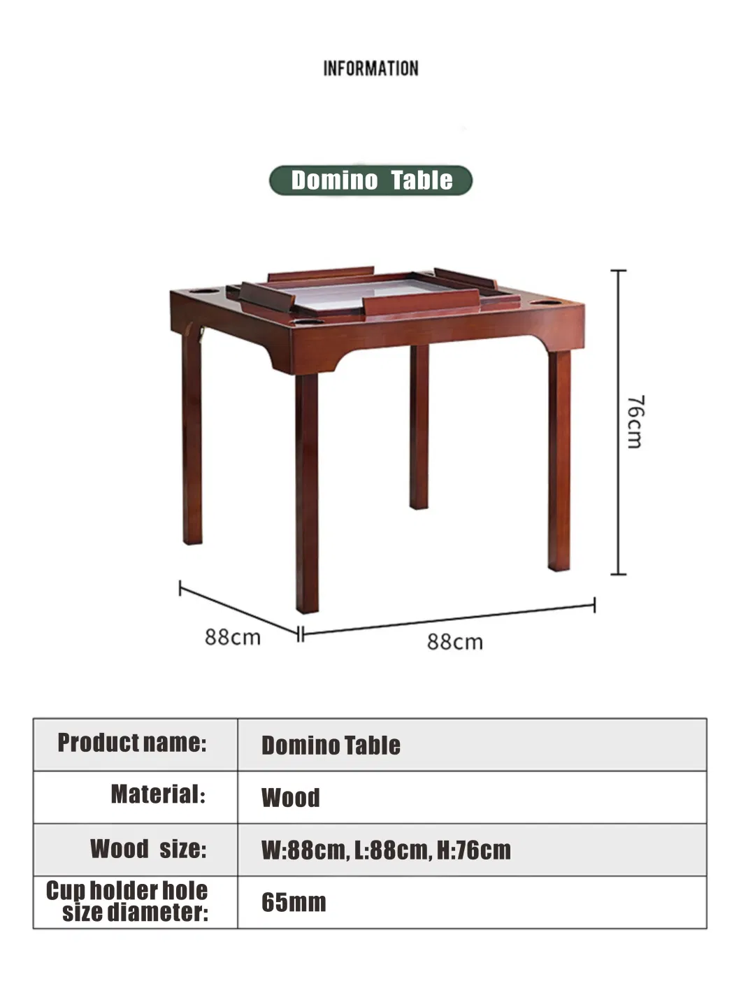 4-Player Folding Card Game Table Domino Table