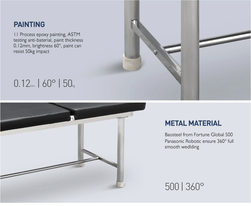 X09 Saikang Economic Hospital Exam Couch Bed Stainless Steel Foldable Patient Medical Examination Table Price