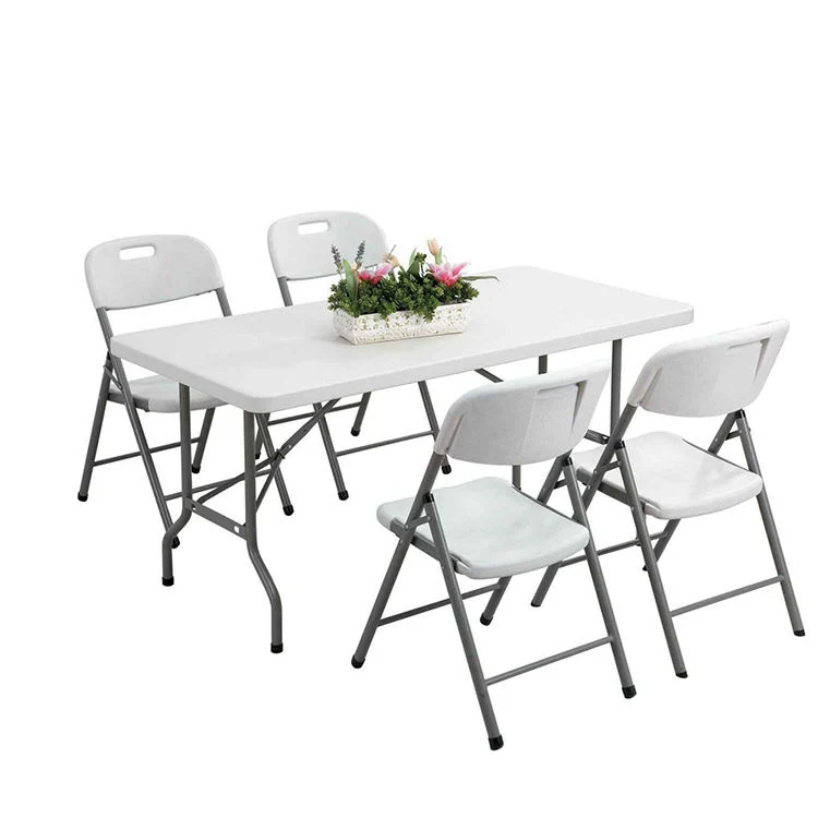 Popular Rectangular HDPE Top with Folding Legs Outdoor Party Dining Table