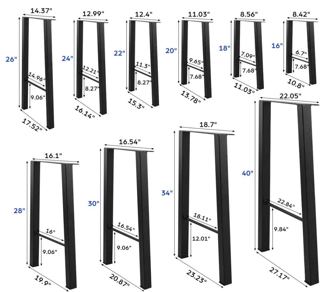 Foldable Adjustable Dinner Table Desk Single Layer Metal Frame Folding Table Legs