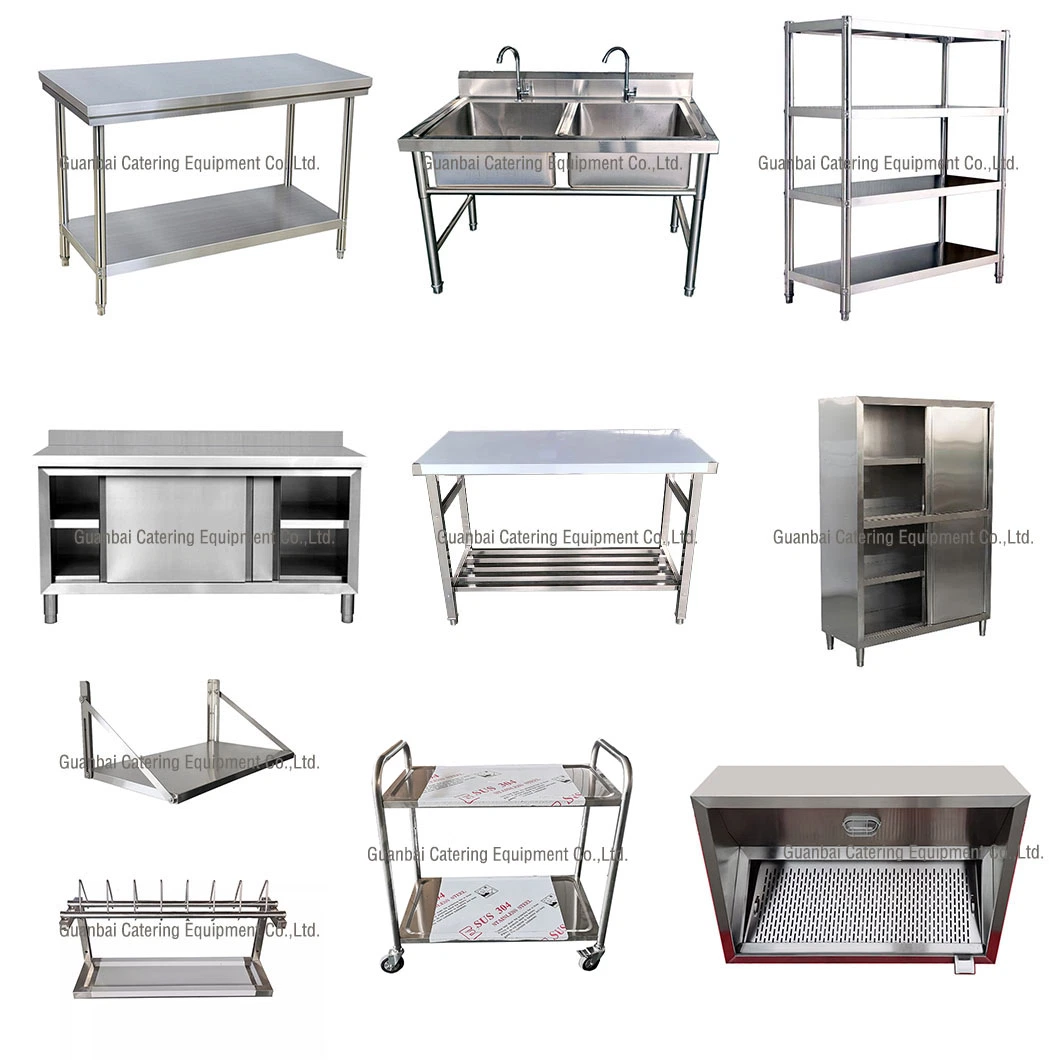 promotional stainless steel double layer folding work table for commercial kitchen equipment