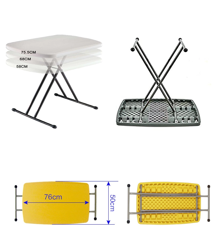 Hot Strong Custom-Made Sale Plastic Folding Adjustable Table 2023 Cheap Adjustable Table Legs Plastic White HDPE Table