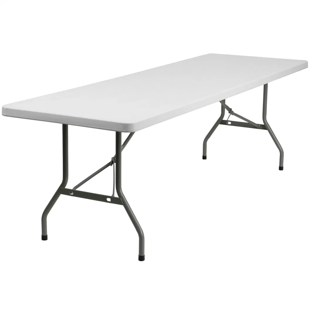 6FT 8FT Adjustable-Height Molded Plastic Top Foldable Table