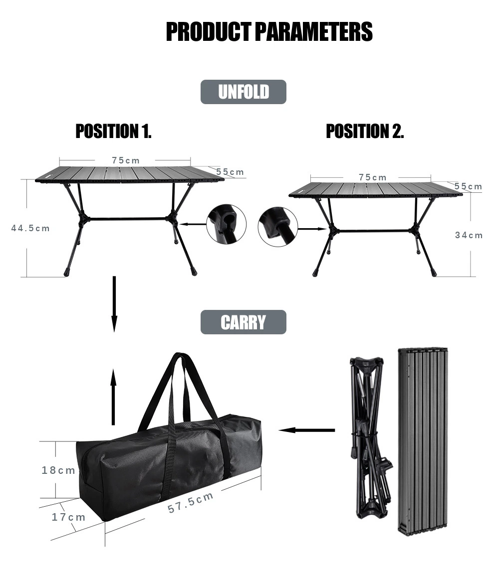 Aluminum Alloy Multiple Models Tourism Mesa De Camping Outdoor BBQ Picnic Portable Foldable Folding Fishing Camping Table