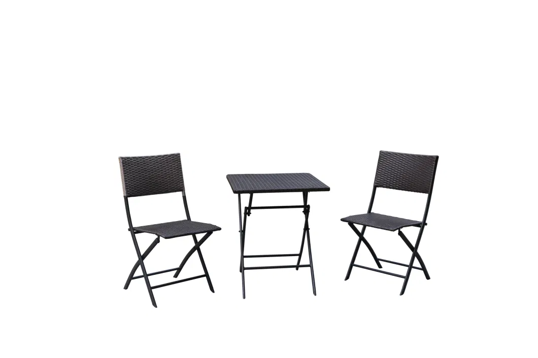 3 Piece Patio Set of Foldable Patio Table and Chairs