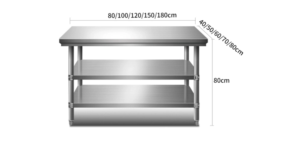 Portable Simple Double Layer Restaurant Dining Folding Table Workbench